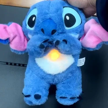 Hot Stitch Baby Sleeping Companion Sound Soothing Musical Plush Toy With Air Bag And Light Doll Breathing Toys Gifts Kawaii Toys