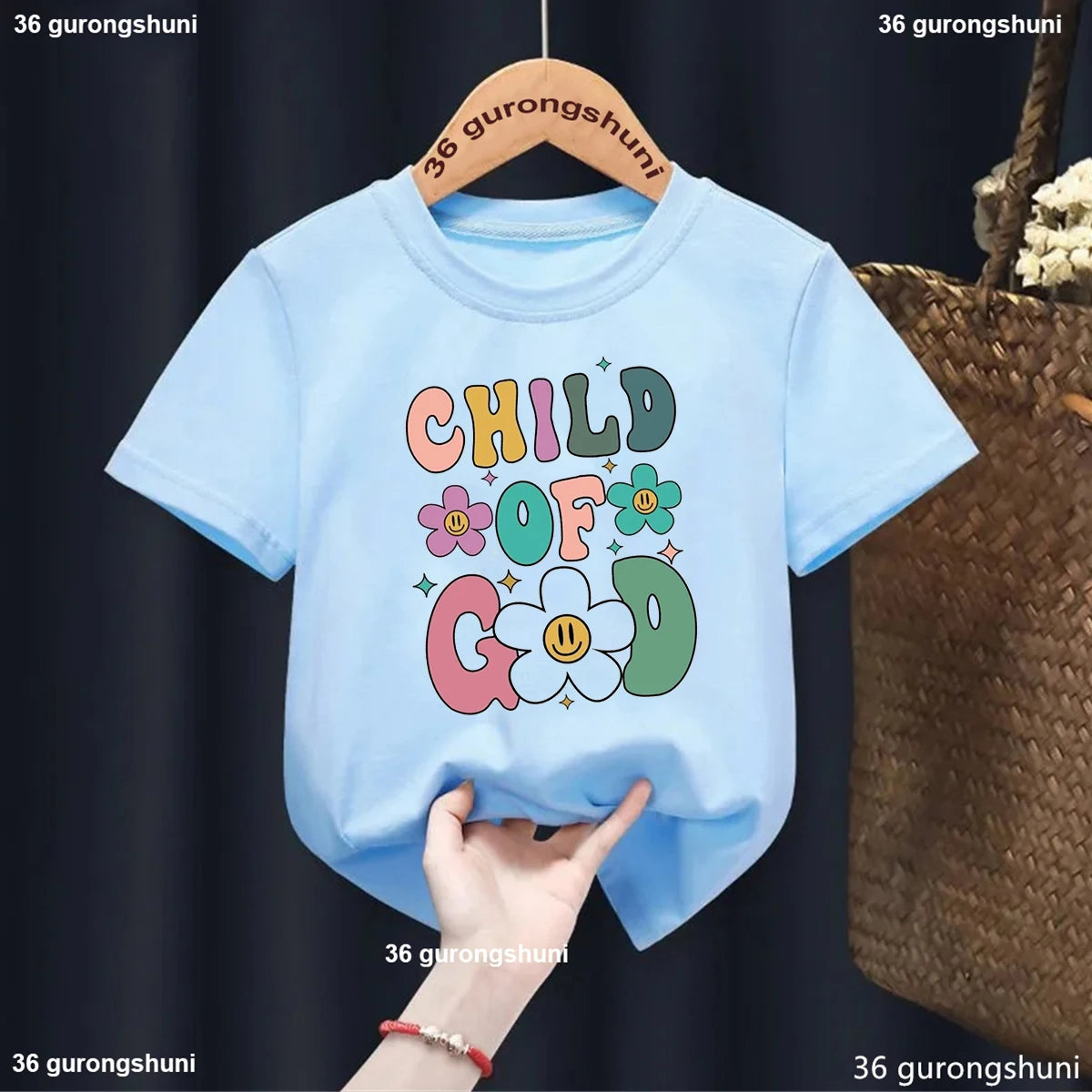 Newly Jesus Loves Me Printing Boys Girls T Shirt Fashion O-Neck Kids Short Sleeve Tees Cute Children Blue Toddler Tshirt Tops